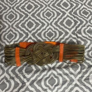 Orange and Gold Woven Belt